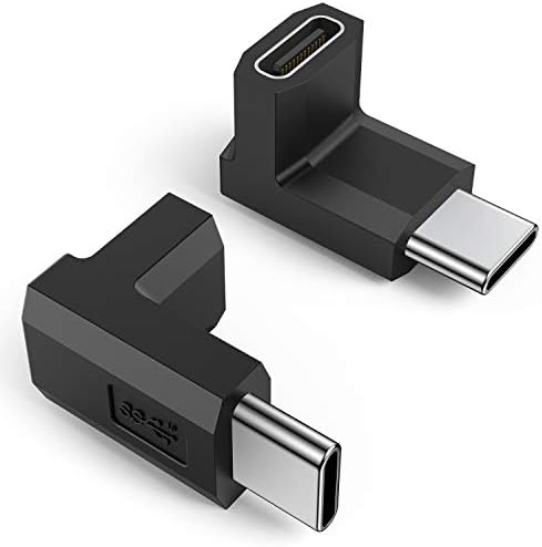 מתאם USB C זווית ימנית, 3.1/10 ג'יגה -ביט לשנייה למעלה ומטה זווית של 90 מעלות USB סוג C זכר לנקבה מחבר