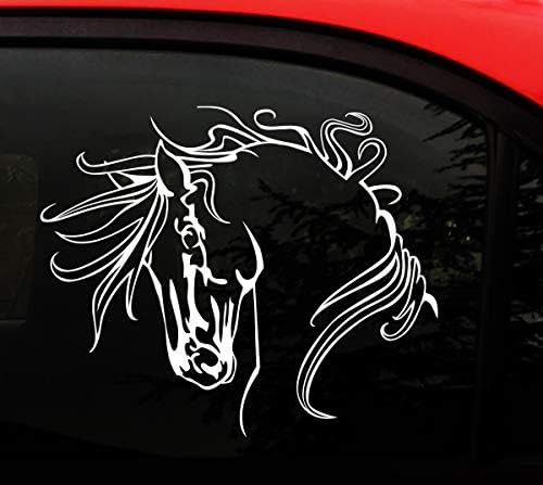 מדבקות סוסים- סוס פראי סוס- שמאל- x גדול 10.2 x 8.5 אינץ '- סוס יפהפה- אני אוהב את סוס שלי ויניל