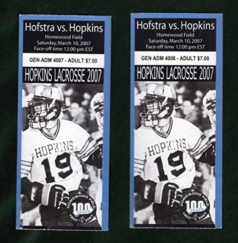 ג'ונס הופקינס נגד Hofstra lacrosse כרטיסים, 10 במרץ, 2007. שדה Homewood