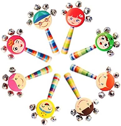 IBASENICE 16 PCS ילדים צעצועים מוזיקליים צעצועים מוזיקליים לפעוטות מתכת יד פעמון תינוקות צלעי עץ צבעוני