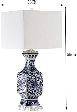 מנורות שולחן GMLSD, חרסינה כחולה ולבנה סינית חדשה צבועה ביד מנורת קרמיקה כחולה - אמריקה אמריקה פשוטה אמנות