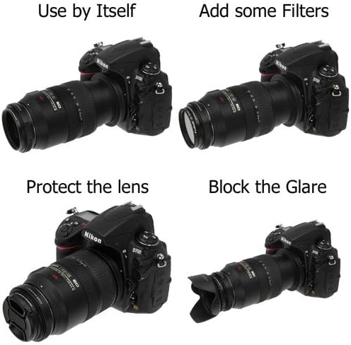 Fotodiox 58 ממ ערכת מסנן טבעת הפוך מאקרו תואמת עדשות חוט פילטר 58 ממ למצלמות Nikon F -Mount - עם פילטר