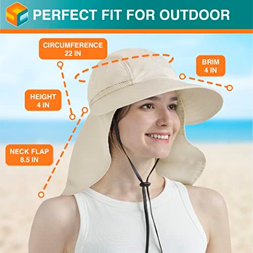 קוביית שמש נשים כובע שמש רחב צוואר שוליים, כובע קיץ דיג ספארי חיצוני, כובע גינון קוקו upf50+