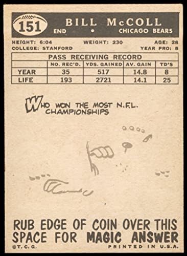 1959 Topps 151 ביל מקול שיקאגו ברס לשעבר דובים סטנפורד