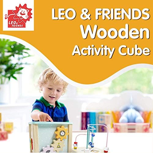 ליאו וחברים אליס קובייה פעילות - קוביית פעילות מעץ לתינוקות - סדרן צורה בגיל הרך וצעצוע מבוך לפעוטות - צעצוע
