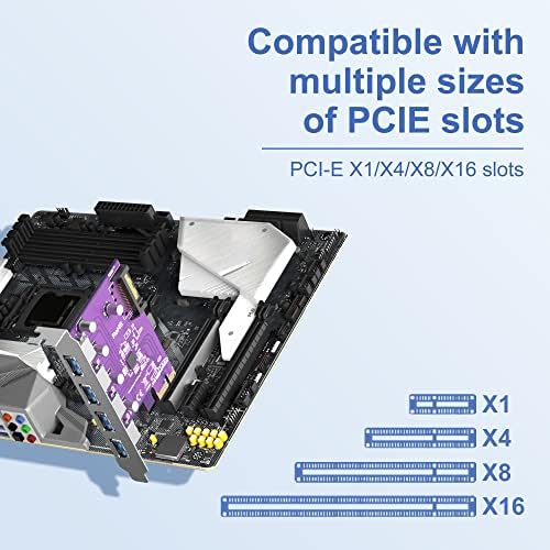 PCIE ל- USB 3.0 כרטיס הרחבה, PCIE USB הוסף כרטיס, ממיר רכזת USB3.0 פנימי עבור כרטיס מארח מחשב