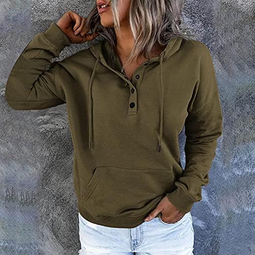 חולצות שרוול ארוך של ASCOBO לנשים טרנדיות, כפתור מזדמן, שרוול ארוך שרוול סוודר חולצה חולצה עליונה