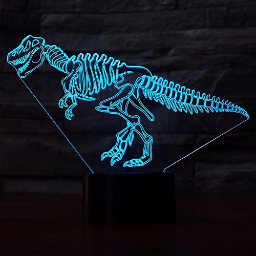 תלת מימד דינוזאור עצם אור לילה אור USB מתג מגע תפאורה מנורה חיה שולחן שולחן שולחן מנורות אשליה אופטית