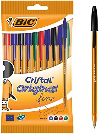 ביק קריסטל מקורי בסדר כדור עטים בסדר נקודה-מגוון צבעים, פאוץ של 10