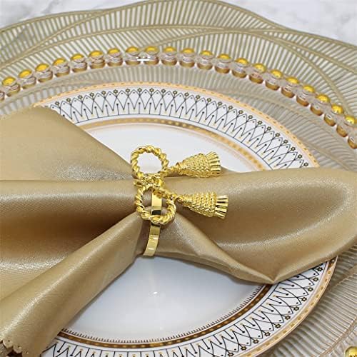 FEGOCLT 6/PCS מפיות זהב טבעות מפיות מתכתיות מחזיקי מפיות לחג המולד לחג המולד לחתונה מפלגות שולחן
