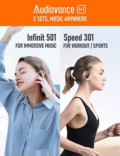 Audiovance SPIF 501, אוזניות אלחוטיות עם 2-קבוצות אוזניות Bluetooth כמתנות אידיאליות, IF501 ביטול רעש ANC למוזיקה