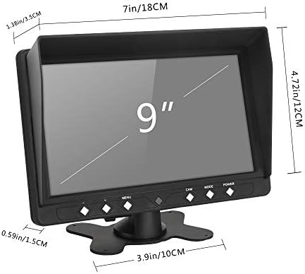 מערכת מצלמות גיבוי של Wenichen 4 ערוצים - 9 AHD Quad Split LCD צג מקליט מובנה + 4X AHD קדמי צד אחורי מצלמה