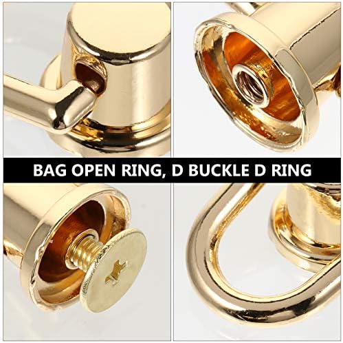 אביזרי מחזיק מקשים אקסטרט 6 יחידות D טבעת פליז מסמרת טבעת מסמרת D טבעת, חתיכות כפתורים מסמרות