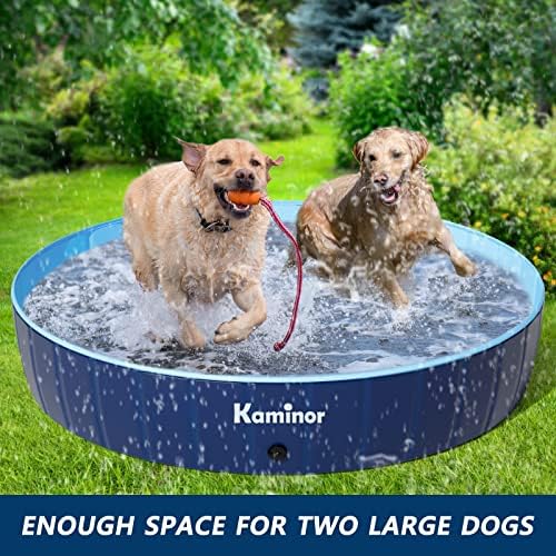 בריכת אמבט לכלבים מתקפלת של קמינור לכלבים גדולים, גודל: 63 איקס 12, מיכל מלאי רחצה לכלבים נגד
