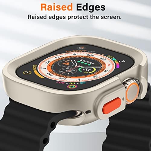 Amizee 2 חבילה מחוספס תואם למארז Apple Watch Ultra 49 ממ עם מגן מסך זכוכית 2 חבילות, TPU רך עמיד עם פגוש