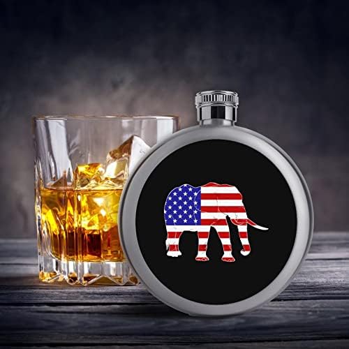 פיל על אמריקאי דגל כד עגול משקאות בקבוק חמוד ויסקי פלדה צלוחיות נייד יין בקבוק נרתיקי צלוחיות