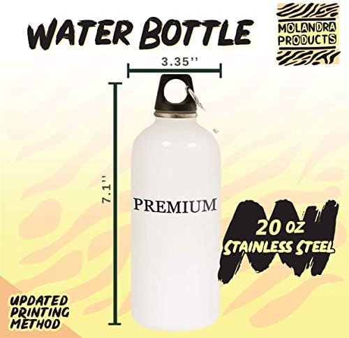 מוצרי מולנדרה GRADINE - 20OZ hashtag בקבוק מים לבנים נירוסטה עם קרבינר, לבן