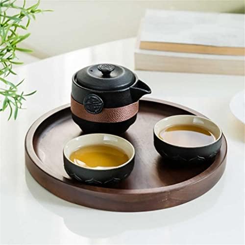 מרקם Houkai חרס שחור 1 סיר תה ו -2 כוסות תה ערכות תה סיני טיולים כוסות קפה ניידות וסיר קונגפו תה תה