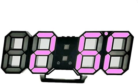 Fangda 3D LED שעון מעורר דיגיטלי, קל לקריאה בלילה שולחן כתיבה LED מואר במיוחד/קיר תלוי שעון מעורר