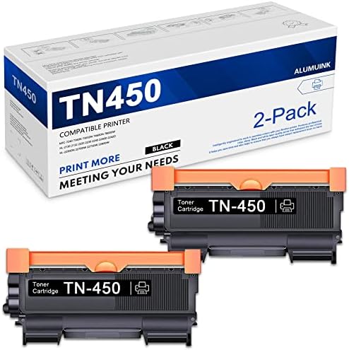 Alumuink TN450 TN-450 מחסנית טונר 2 חבילה תואמת תחליף לאח DCP-7060D 7065DN HL-2220 2240 2280DW MFC-7240