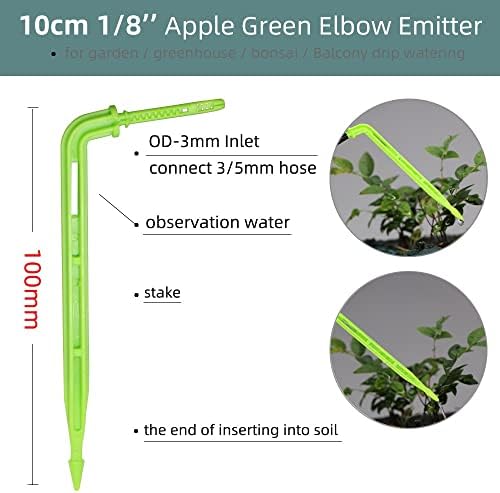 SAWQF ערכת השקיה בגן השקיית צינור אוטומטית עם מערכת טפטוף מרפק ירוק מערכת טפטוף בונסאי עציץ חממה