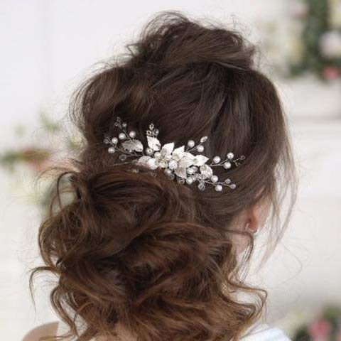 Kercisbeauty Boho Cheated Perite for Brides מסרק שיער עלים לנשים נערות שיער דקורטיבי חתיכת שיער אביזרי