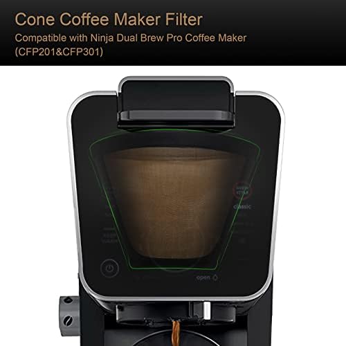 בריקינטה לשימוש חוזר קפה מסנן עבור הנינג 'ה מכונת קפה, 4 קונוס מכונת קפה מסנן 4 עבור הנינג'