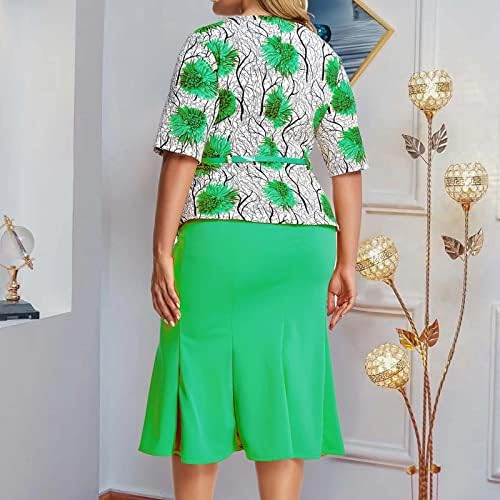 נשים 2023 ליידי סריגה אלגנטית שמלת קייפ בתוספת הדפסת אופנה בגודל