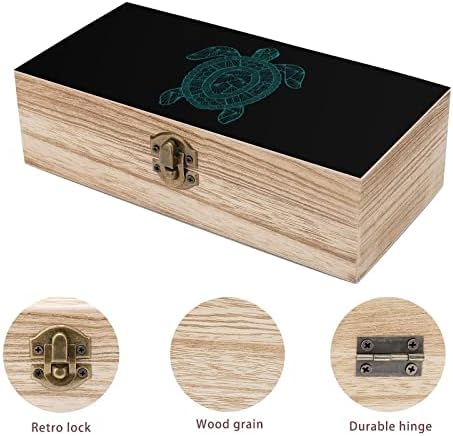 קופסא אחסון עץ צבים של זנטאנגל שולחן עבודה שולחן עבודה דקורטיביים קטנים ארגזי תכשיטים עם מכסה