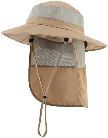 הבית מעדיף חיצוני UPF50+ כובע שמש כובע דיג רחב שופע עם דש צוואר