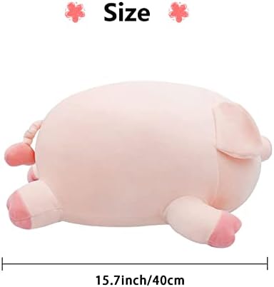 כרית קטיפה של חזיר Mammykiss, חזיר ורוד רך חמוד מתנות צעצוע של בעלי חיים לחברה לילדים שתתן