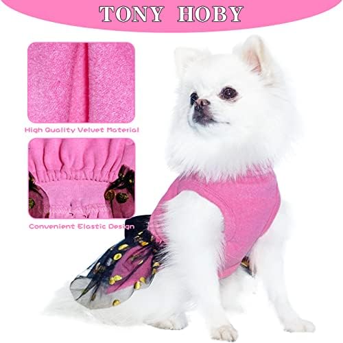 שמלת כלבים של טוני הובי, תלבושות שמלת מסיבת כלבים, שמלת נסיכת כלבים עם תחרה, חצאית כלבים רכה ונושמת