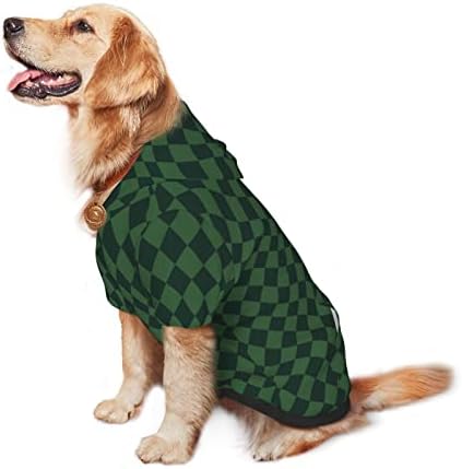 קפוצ'ון גדול של כלב קפוצ'ון ירוק-משולש-פטריק סוודר בגדי חיות מחמד