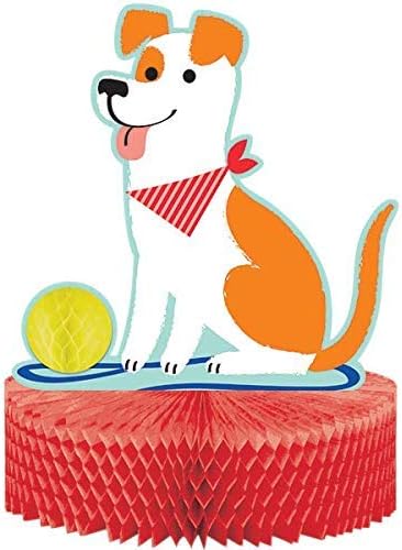 כלב ספקי צד וקישוטים-כלב מסיבת צלחות ומפיות כוסות עבור 16 אנשים - כולל כלב יום הולדת באנר, מפת שולחן