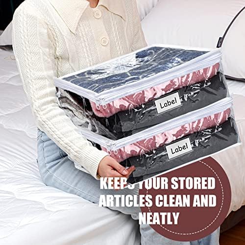 6 חתיכות שקיות אחסון רוכסן צלול PVC סוודר שקיית אחסון מארגן מיטה שקיות אחסון מפלסטיק עם רוכסן
