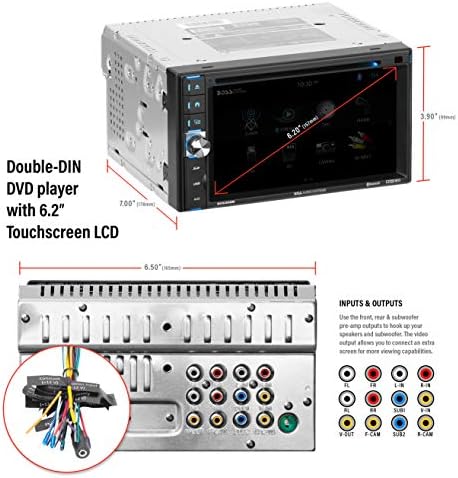 בוס מערכות שמע BV9358B נגן DVD לרכב + ערכת התקנה - DIN DIN, AUDIO Bluetooth ושיחות, 6.2 אינץ 'צג