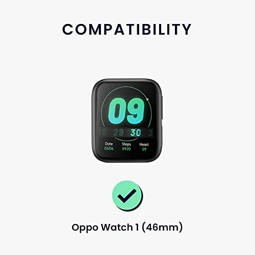 להקות שעון Kwmobile תואמות את Oppo Watch 2 - סט רצועות של 2 רצועות סיליקון החלפות - שחור/אפור כחול
