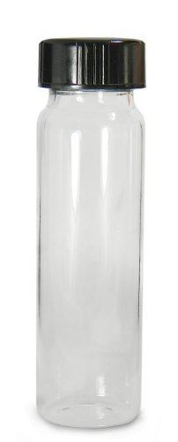QORPAK GLC-01006 זכוכית בורוסיליקט 6 תופעות בורג חוט בורג בקבוקון דגימה, עם גימור צוואר 24-400, צלול, תרמוסט