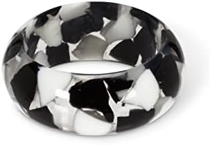 אוסף Abbott 58-Setting-749 טבעת מפית פסיפס, שחור/לבן