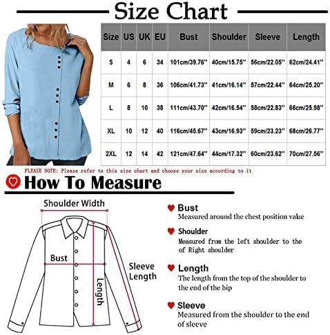 חולצות טריקו לנשים לנשים בצבע אחיד מזדמן ארוג שרוול ארוך חולצת פשתן כותנה בתוספת צמרות טוניקה בגודל