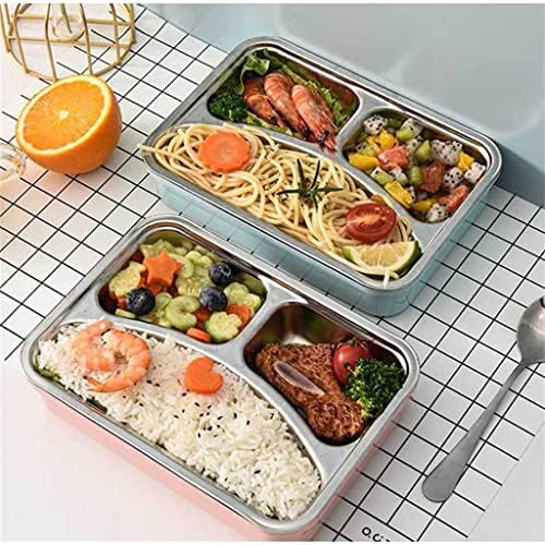 Slatiom 304 קופסת ארוחת צהריים תרמית מפלדת אל חלד עם כלי שולחן הוכחת דליפות כפית לילדים Bento Box