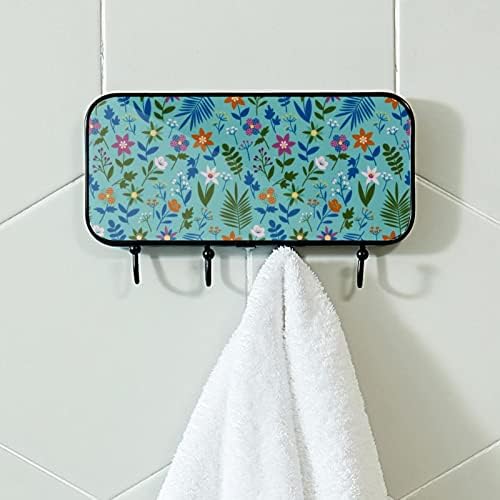 מחזיק מגבת Lyetny קיר קיר רכוב מגבת מתלה אמבטיה תפאורה חלוקת חלוקת חלוק בגדי בגדי הדפסת פרחים מדפסת