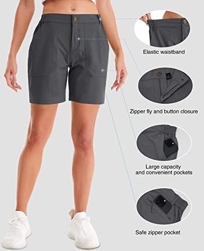 מכנסיים קצרים גולף של Feixiang Womens מהירים מהירים משקל קל משקל חיצוני לנשים מכנסי טיול קצרים