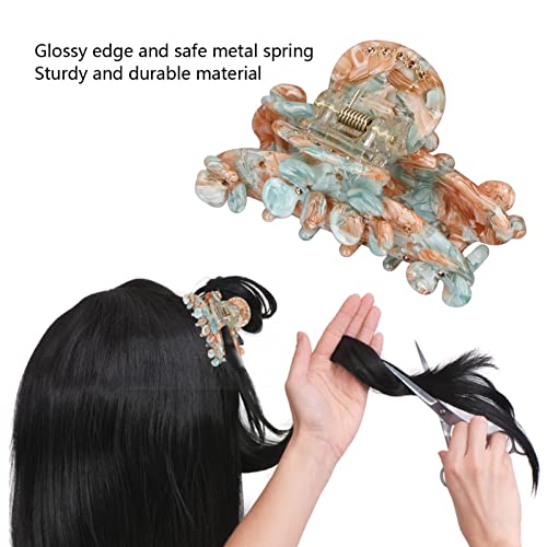 Teuopioe אלגנטי בסגנון קוריאני טופר שיער פרחים: קליפ אביב מבריק, עמיד ובטוח מושלם לשימוש ביתי או למסיבה