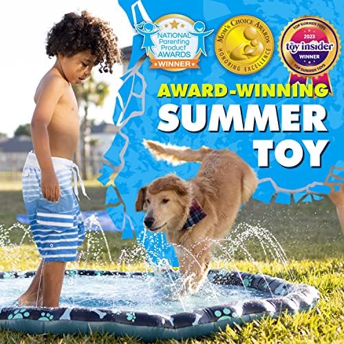 להתיז החלקה להתיז כרית לילדים וכלבים, 69 גדול במיוחד להתיז כרית ממטרה לילדים, כלב מים קיץ צעצועים-נהדר חיצוני