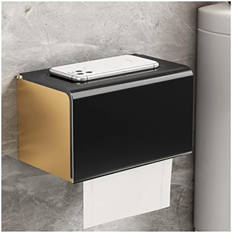 Haidinb מקלחת אחסון שטח שטח אלומיניום רקמות מתלה אמבטיה אחסון קופסא קופסת סל רקמות נטולת אגרוף אור זהב שחור