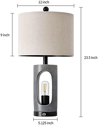 G-Safava 23.5 אינץ '3-כיווני עמעום מגע מנורת שולחן מגע עם 2 יציאות USB סט של 2, רטרו פנסי מיטה כפריים מנורת