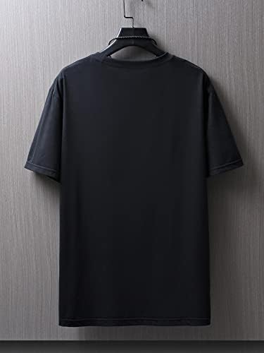חולצות טריקו לגברים של אוקאסן גברים מכתב יפני טיפה גרפית כתף טי-חולצות חולצות טריקו לגברים