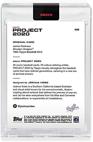 פרויקט Topps 2020 ג'קי רובינסון כרטיס בייסבול עטוף 98-1952 טופס בייסבול מאת האמן ג'ושוע וידס