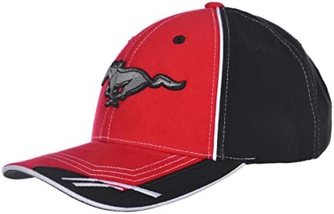 כובע לוגו של פורד מוסטנג לגברים עם דגל משובץ כובע אדום ושחור מתכוונן